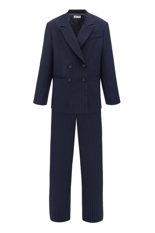 Stripped suit with trousers