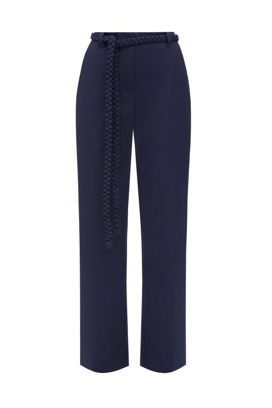 Navy trousers with braids